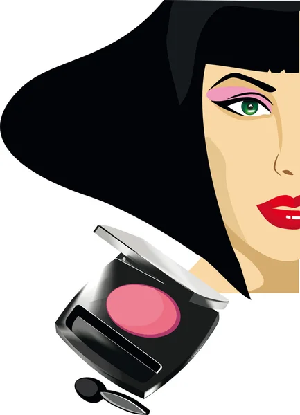 Visage d'un maquillage de fard à paupières femme — Image vectorielle