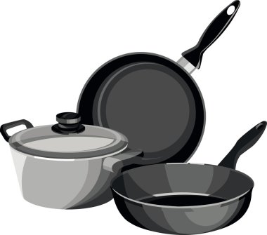 Cookware pans casserole clipart