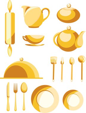 A set of dishes clipart