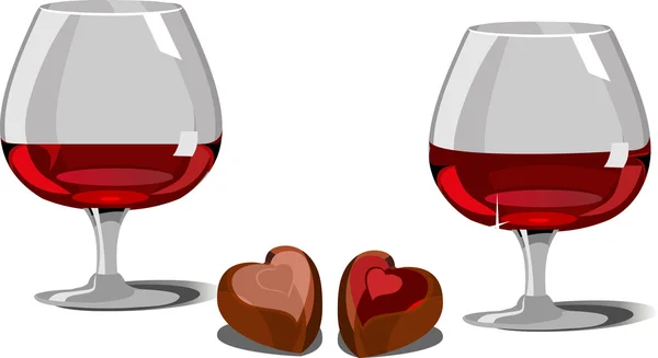 stock vector Wine and chocolate