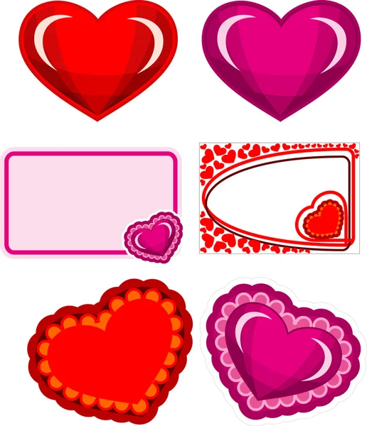 San Valentín corazones conjunto — Vector de stock