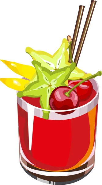 Fruit cocktail — Stock Vector