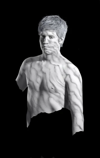 Uomo di marmo Bodypainted — Foto Stock