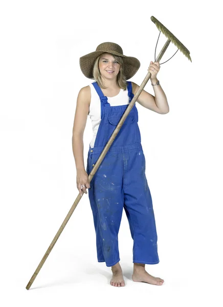 Smiling farm girl — Stock Photo, Image