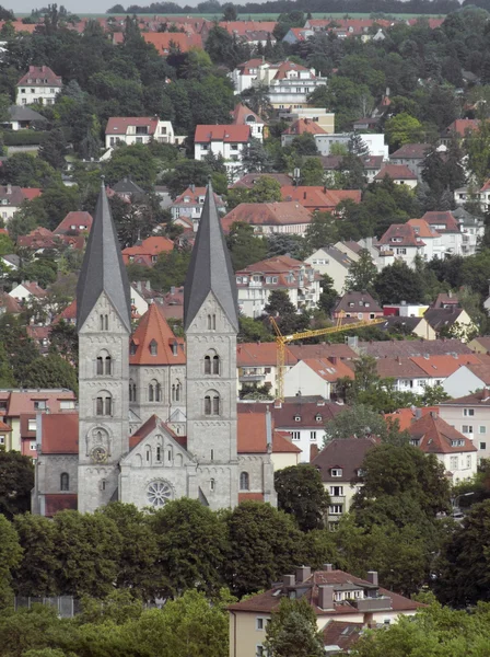 Wuerzburg with Adalbero Church — Stock Photo, Image