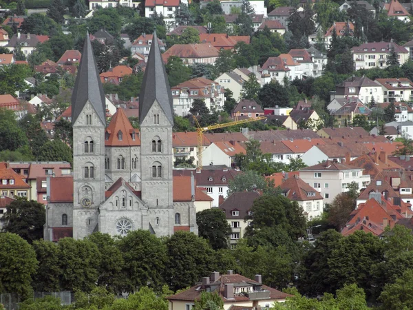 stock image Wuerzburg with Adalbero Church