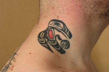 Tattoo on neck clipart