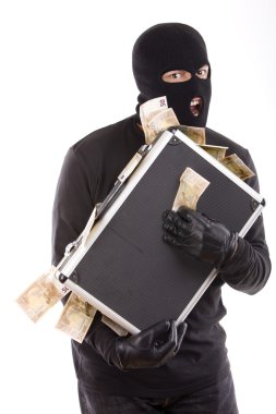 Thief with money clipart