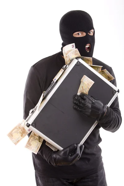 Hırsız para ile — Stok fotoğraf