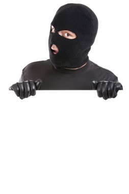 Thief with banner clipart