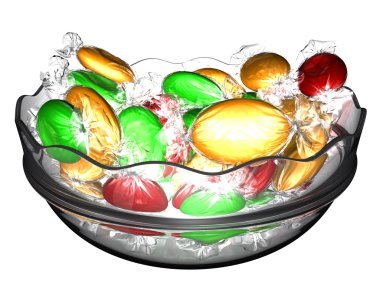 Sweets in a glass vase clipart