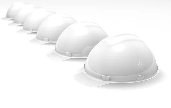 Helmen op een witte achtergrond — Stockfoto