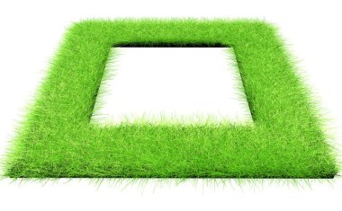 boş bir yer m olan kare şeklinde yeşil çimen