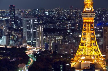 Tokyo Tower cityscape clipart