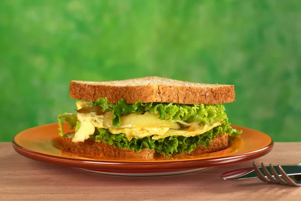Tojásrántotta szendvics Stock Kép