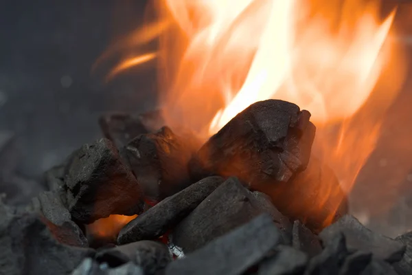Égő szén Stock Kép