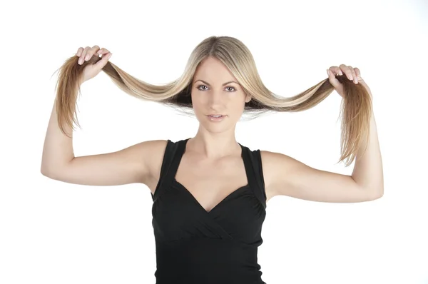 Mulher bonita com cabelos longos — Fotografia de Stock