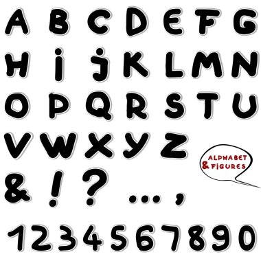 Alphabet and figures clipart