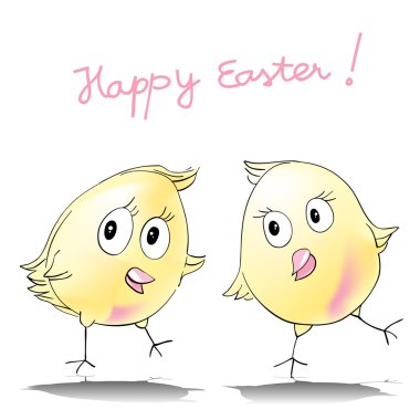 Easter chicken card clipart