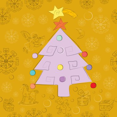 Christmas card pattern clipart