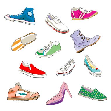 Shoes over white clipart