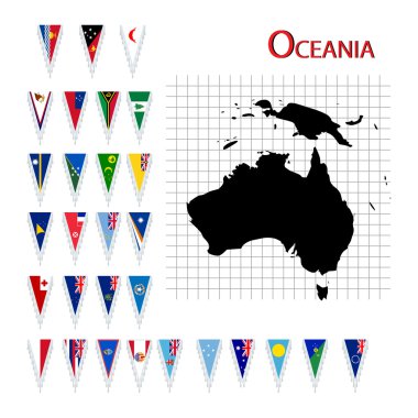 Flags of Oceania clipart