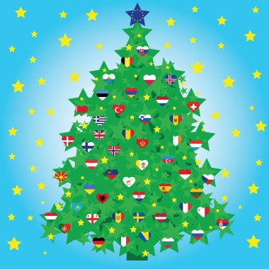 Christmas tree decorated clipart