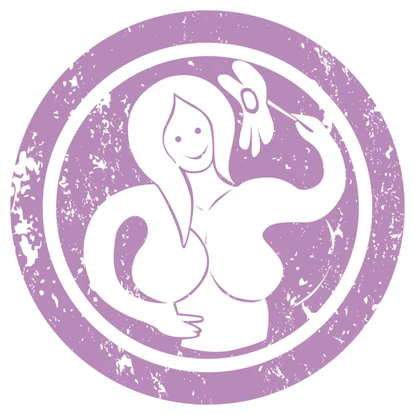 Znak zodiaku panna pieczęć — Zdjęcie stockowe