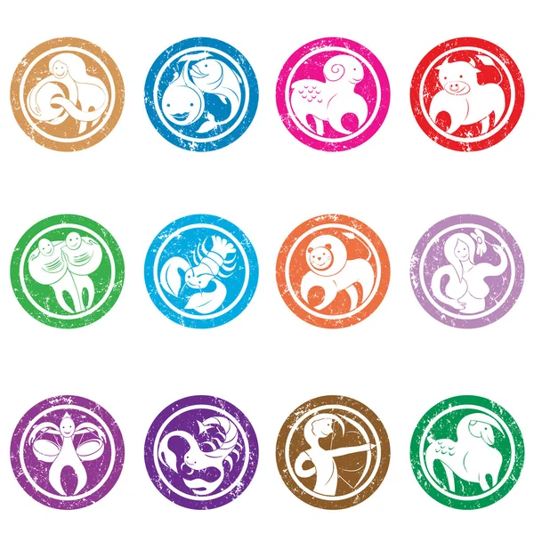 Zodiac signs stamps — Stock Photo, Image