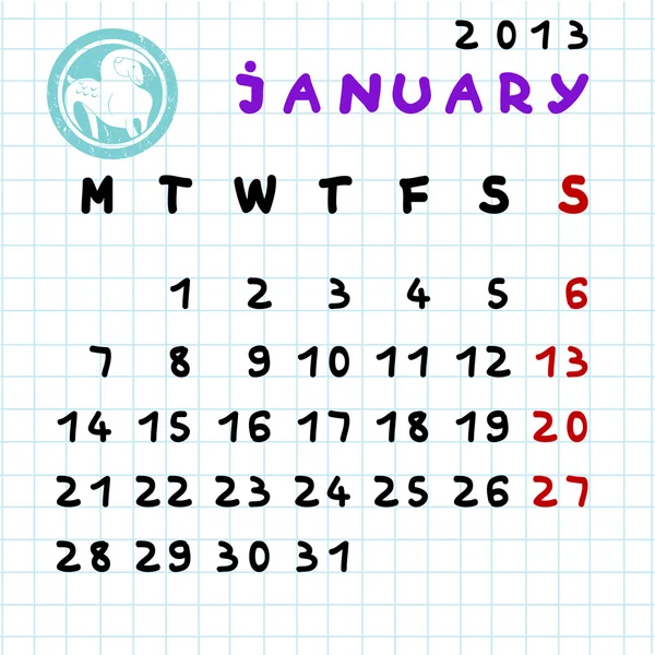 January 2013 — Stock Photo, Image