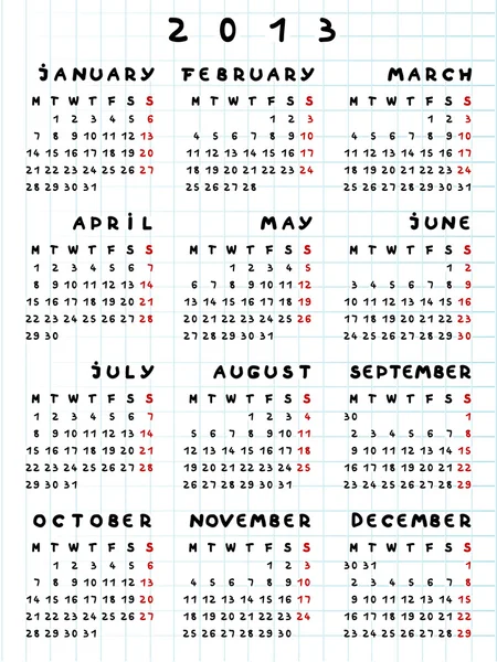 2013 año calendario de la serpiente —  Fotos de Stock