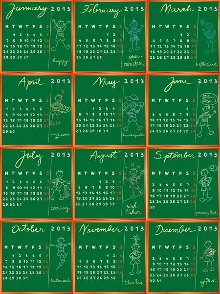 Kalendarz 2012 z profilu studenta — Zdjęcie stockowe