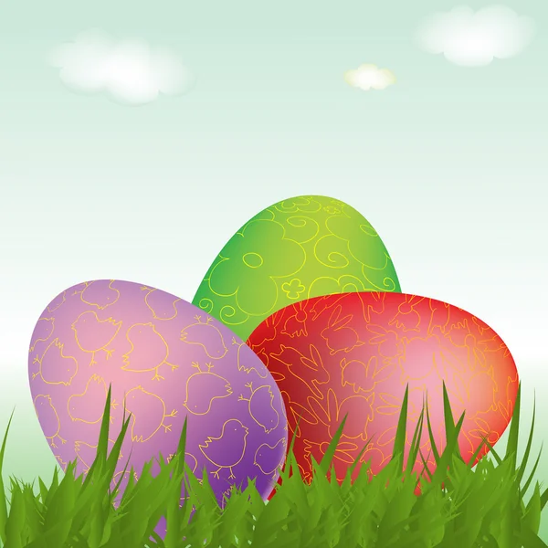 Tarjeta de Pascua con huevos —  Fotos de Stock