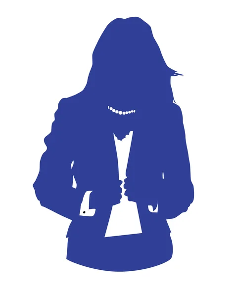 Donna ufficio avatar blu — Foto Stock