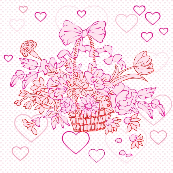 Valentine rococo basket — Stock Photo, Image