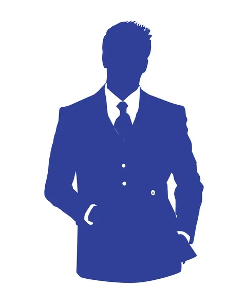 Uomo ufficio avatar blu — Foto Stock