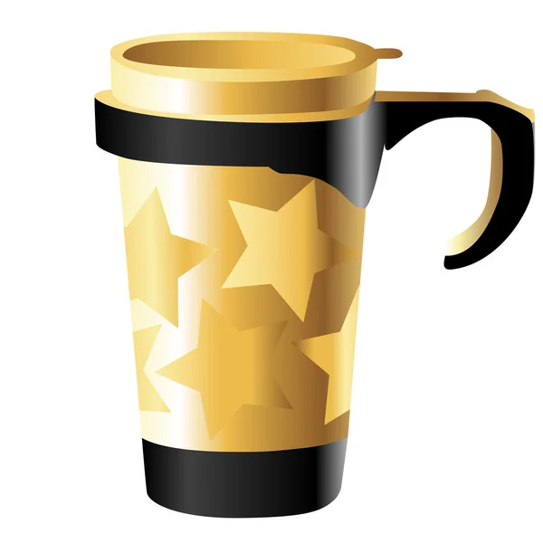 Zlatý kovový pohár s hvězdami — Stock fotografie