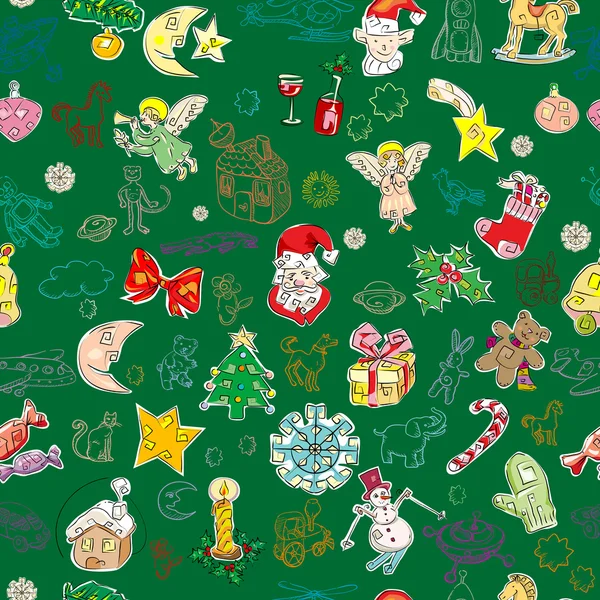 Zelený vánoční vzor — Stock fotografie