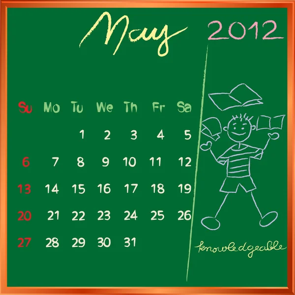 2012 calendário 5 Maio para a escola — Fotografia de Stock