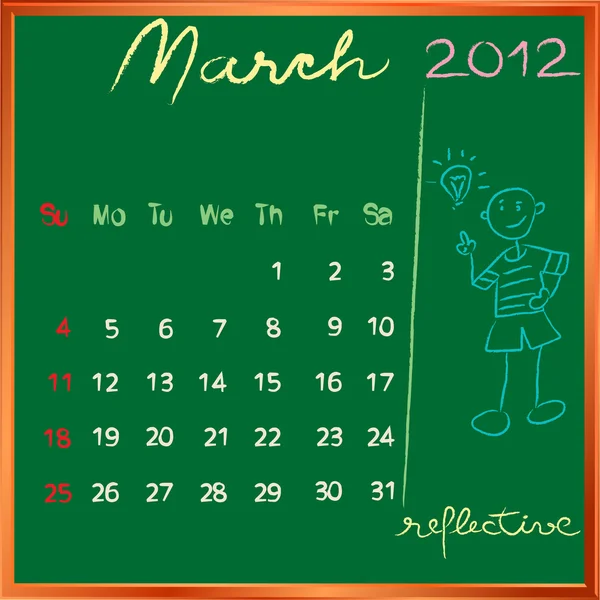 2012 Kalender 3 März für die Schule — Stockfoto