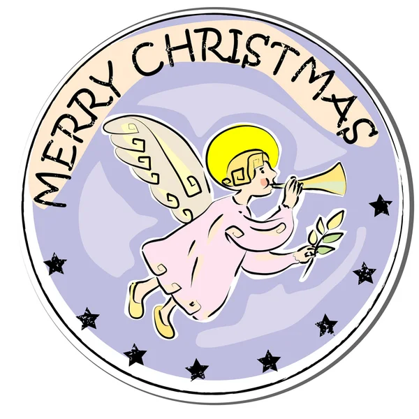 Vánoční anděl nálepka — Stock fotografie