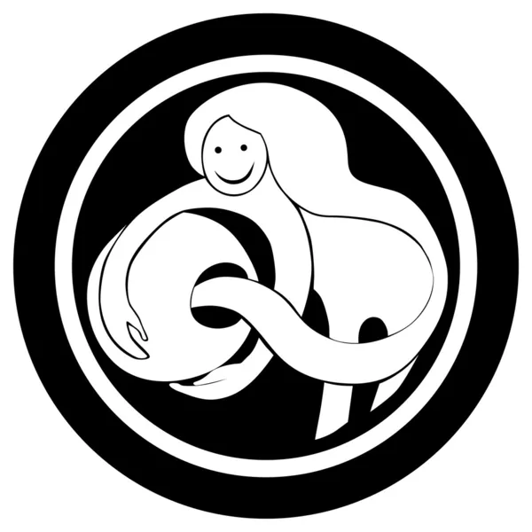 Znak zodiaku Wodnik tatuaż — Zdjęcie stockowe