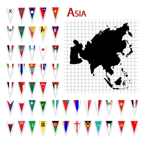Lijst van vlaggen van Azië — Stockfoto