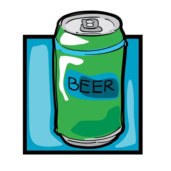 Clip art bier kan — Stockfoto