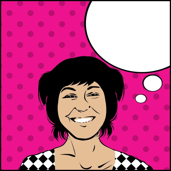 Comic style bubble speech girl — Stock Photo, Image