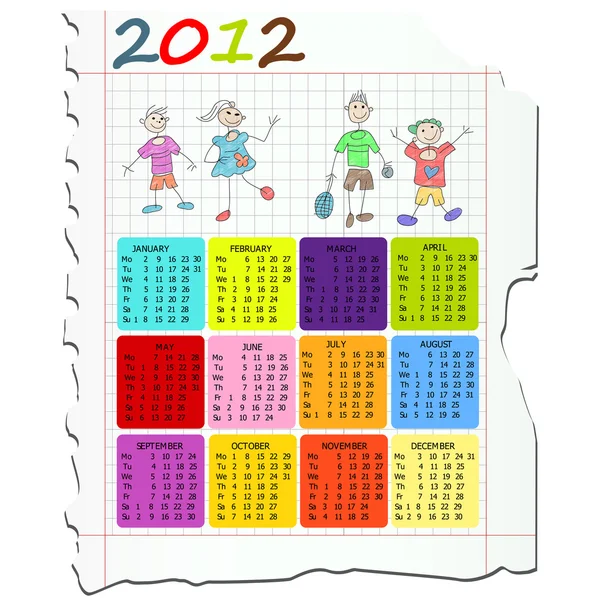 Calendário para 2012 — Fotografia de Stock