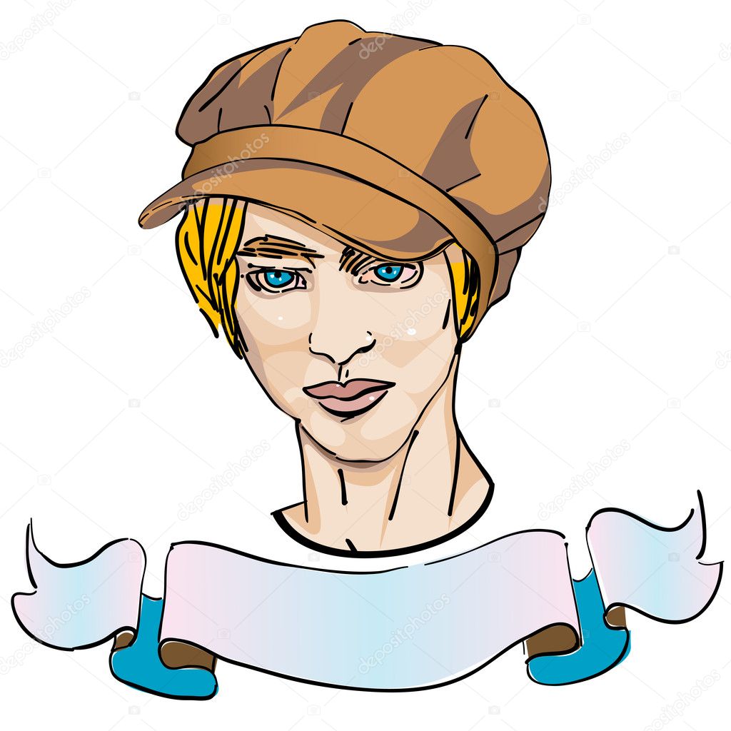 Young man with newsboy cap