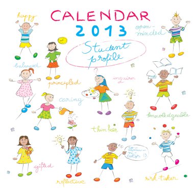 Calendar 2013 kids cover clipart