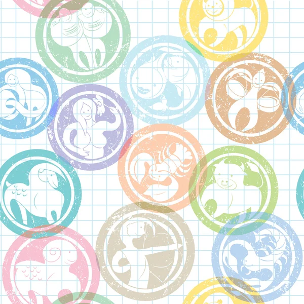 Zodiac sign stämplar mönster — Stockfoto
