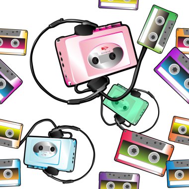 Audio tape pattern clipart